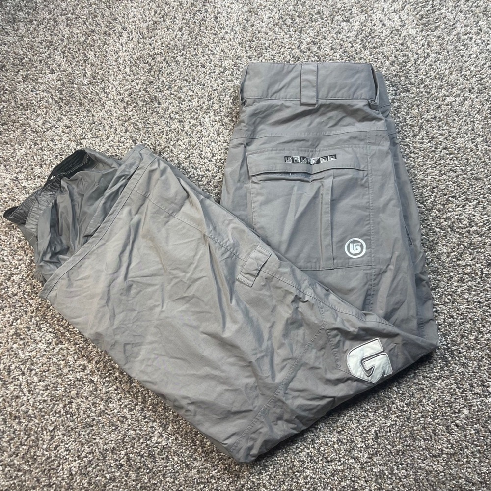 Burton Snowboard Pants Men's Large Gray Insulated Ski Cargo Winter Snow Trousers